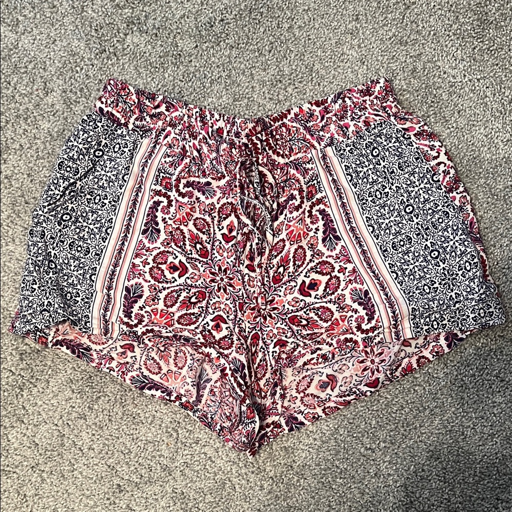 BeBop Red and Blue High Waist Women's Shorts